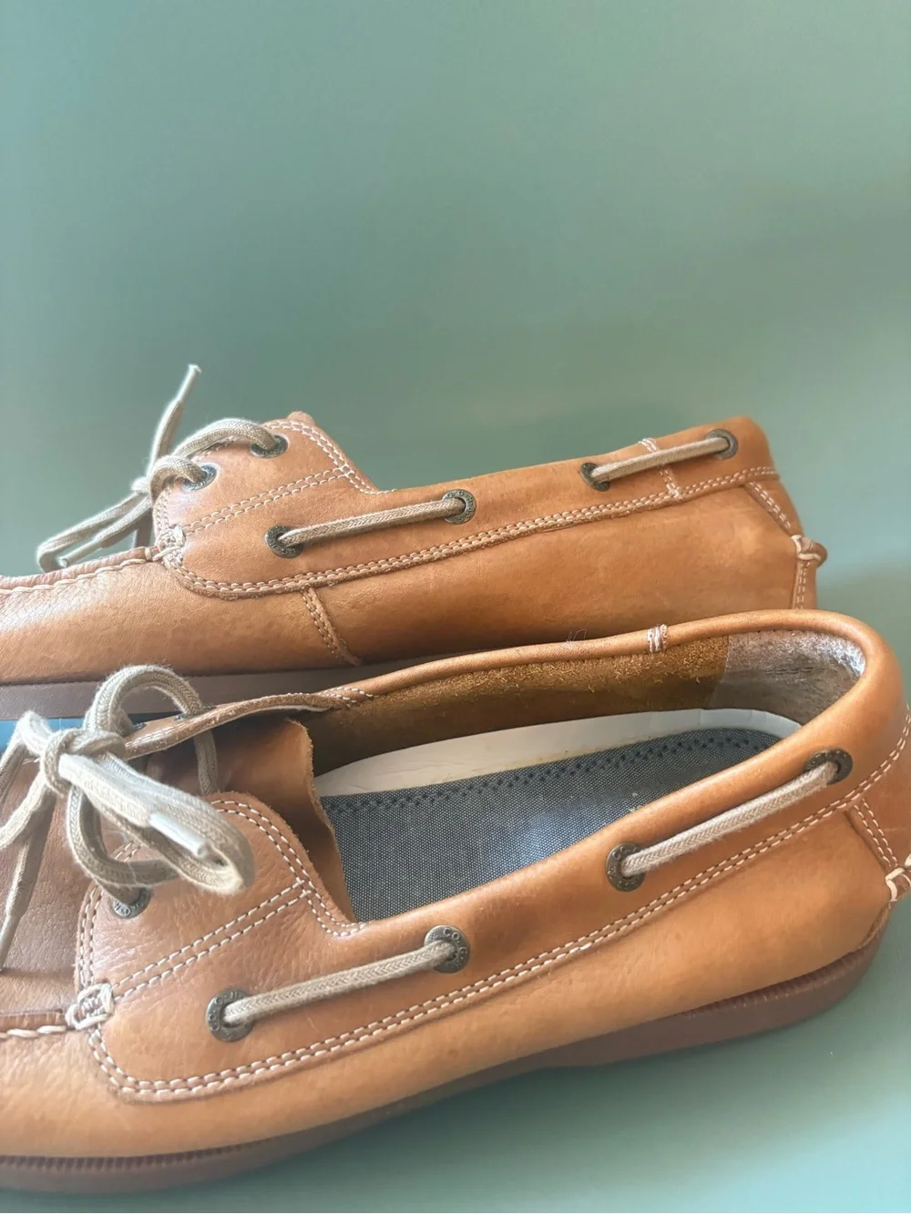 G.H. Bass & Co. Men’s Brown Leather Boat Shoes Sz 10